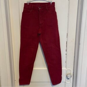 VTG Santana by Parasuco Red High Waist Jeans Ankle Zip 28